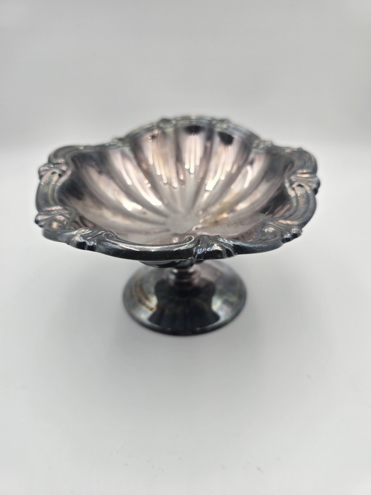 Vintage Reed Barton 162 Silverplate Oval Compote Dish Engraved 1962