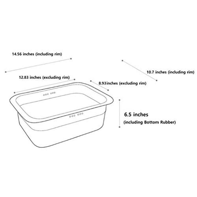Stainless Steel Dish Basin Portable Rack Durable Rounded Rectangle Design New