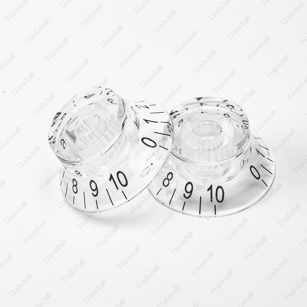 4 Pcs LP 50s Style Control Knobs Clear Speed Top Hat Bell Knobs For SG Les Paul