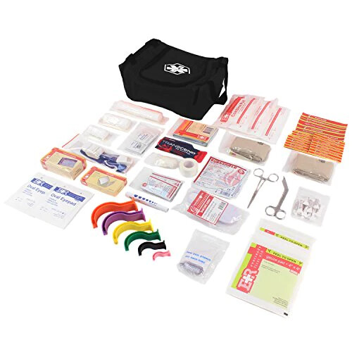 First Responder Fully Stocked Trauma First Aid Kit - 4 Color Bag