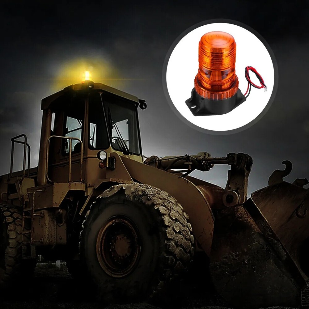 Amber 30LED Rotating Strobe Light Rooftop Flash Beacon Emergency Warning 12V-24V