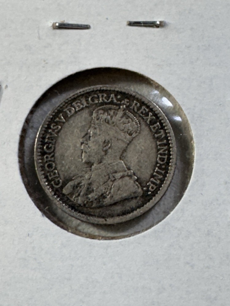 1912 Canada 5 Cents Silver Coin Cleaned