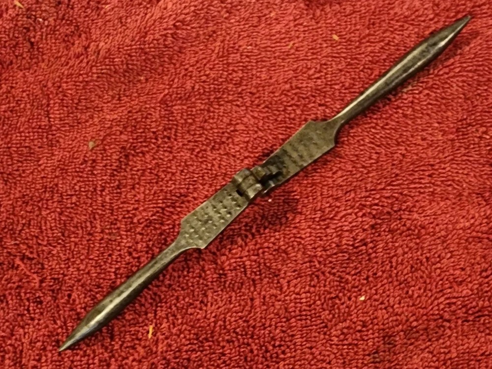 Antique Double Hinge Steel Nut Cracker, 4-11/16" Long.
