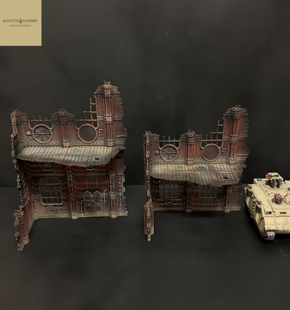Grimdark Terrain 2 Ruin Bundle Easy-Build compatible with Warhammer 40k