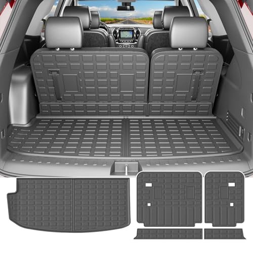 Cargo Mat Trunk Mat+Backrest Mat Compatible with 2018-2024 Chevy Traverse