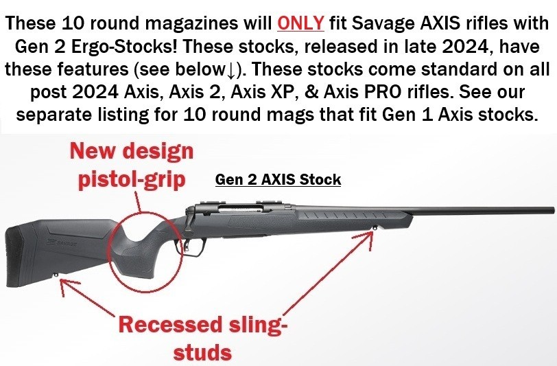 NEW 10 Round Magazine fits Savage AXIS GEN 2 & AXIS PRO .308 .243 6.5 Creedmoor