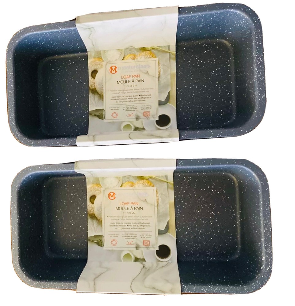 Masterclass Premium Bakeware - Pair (2) Loaf Pans -11” Gray speckled Bread NEW