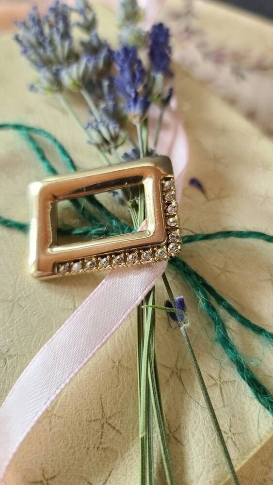 Parklane Rectangular Rhinestone Gold Pendant