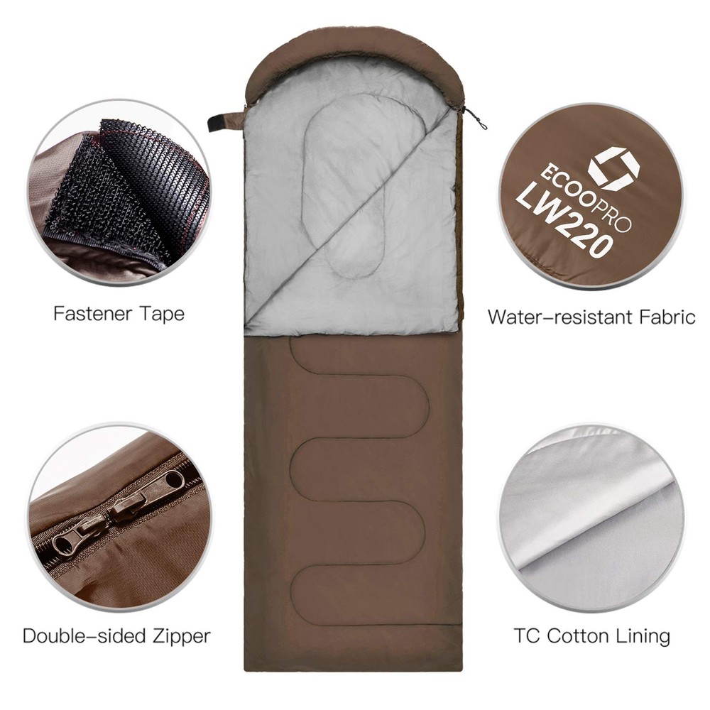 Warm Weather Sleeping Bag - Portable, Waterproof, Compact Lightweight, Comfor...