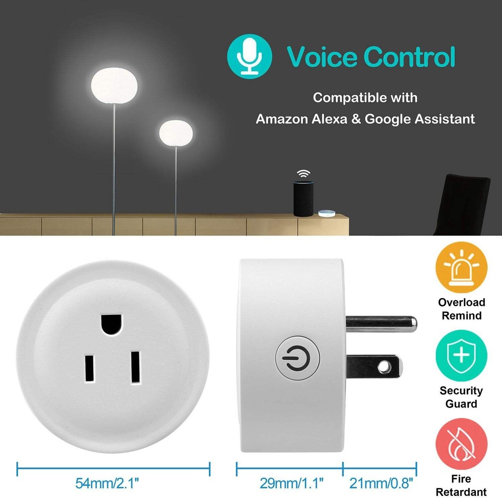 WiFi Smart Plug Outlet Wireless Socket APP Remote Voice Control Timer Alexa Goog