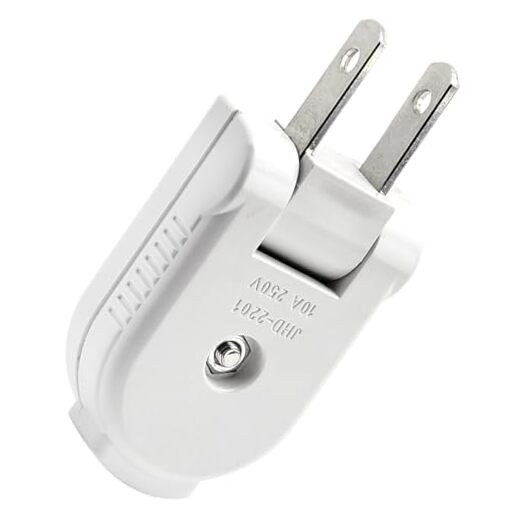 Surf turtle Replacement Plug Extension Cord Plug 2 Prong 125V 15A White