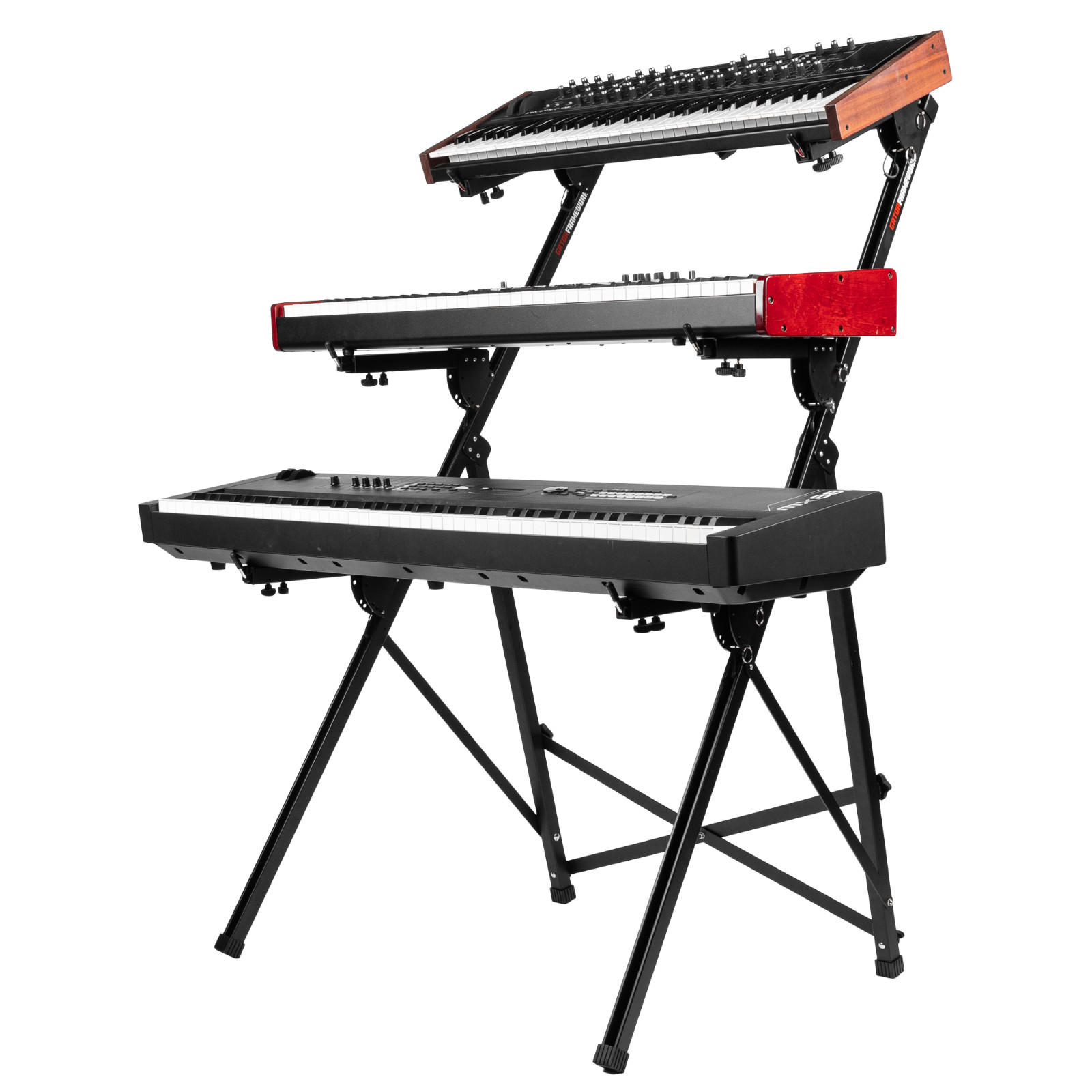 Gator Frameworks Keyboard Stands Series A-Frame Style with 3-Tiers Adjustable