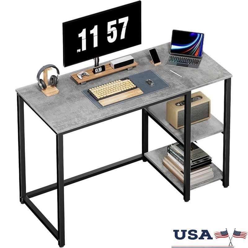 Compact Computer Desk W/ Adjustable Shelves Multi-functional Workstation New