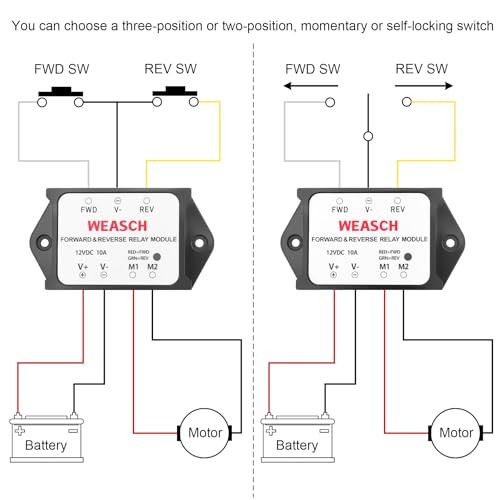 Forward and Reverse Relay Module, 12V 10A Pre-Wired with LED Light, for