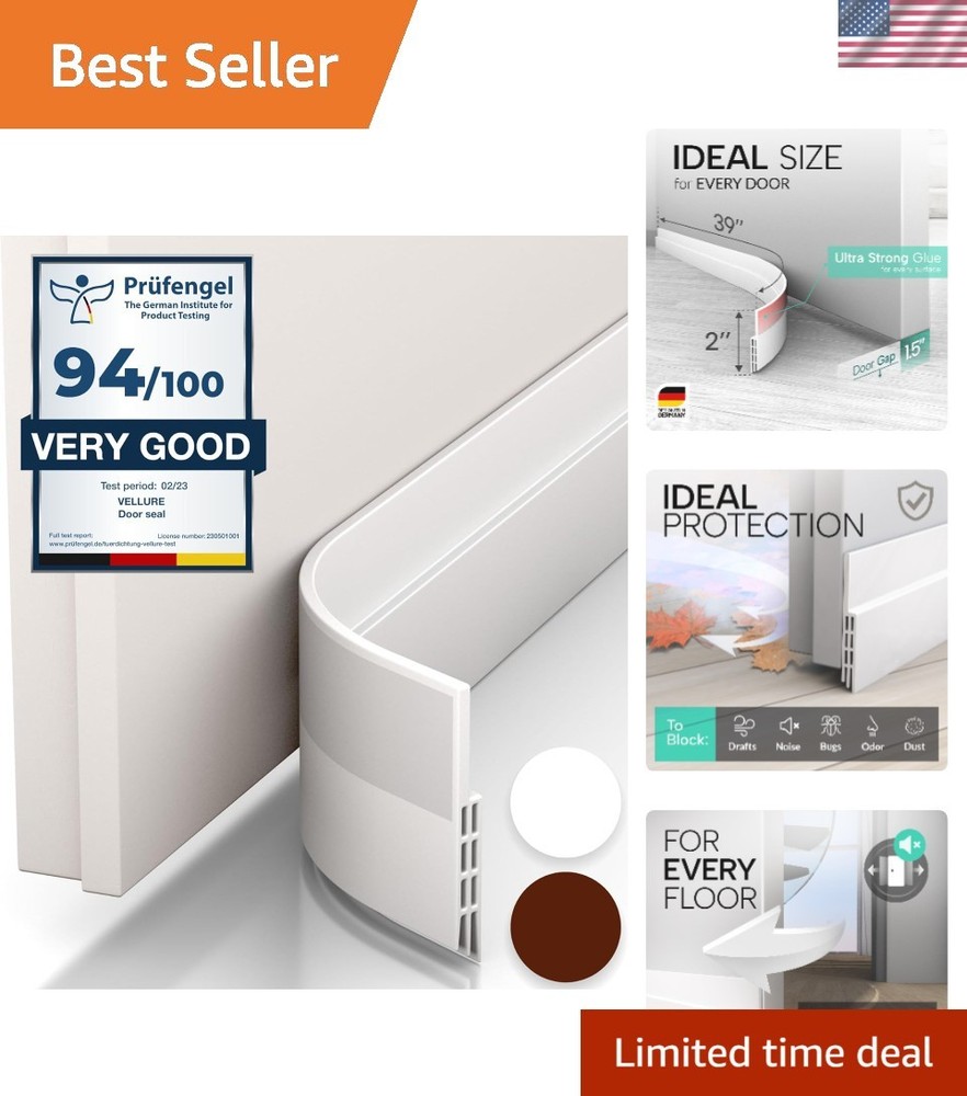 39" Silicone Door Draft Stopper - Quick Install & Energy Saving Solution