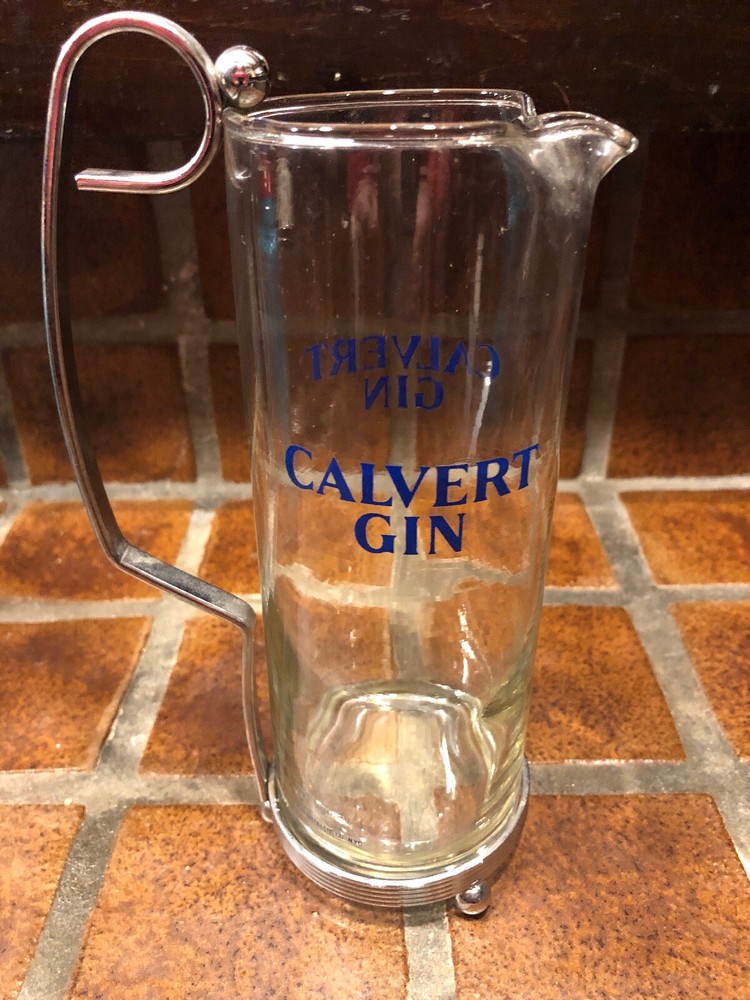 VINTAGE CALVERT GIN GLASS PITCHER