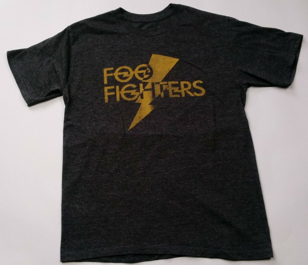 Foo Fighters 2007 Lightning Bolt T-Shirt Heather Grey S Official Graphic Tee Dav