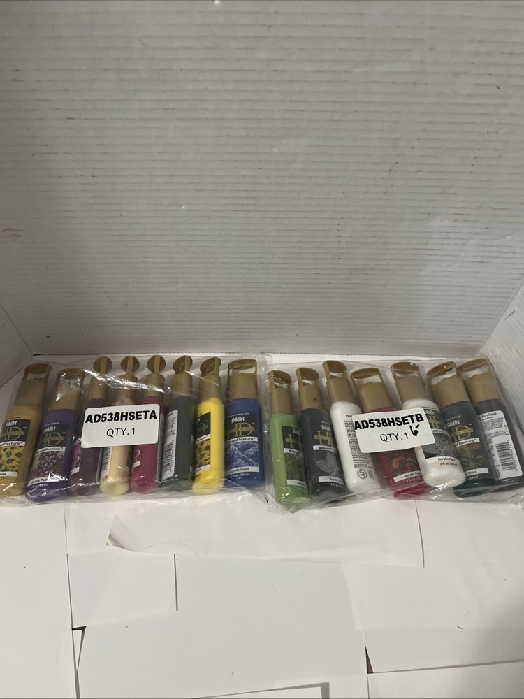 Lot 15 FOLK ART HD High Definition Acrylic Craft Paint Visual Texture Sealed