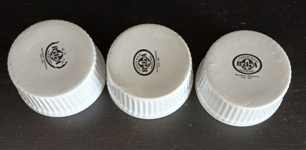 Cordon Bleu Porcelain White Ribbed Ramekin 3.76"