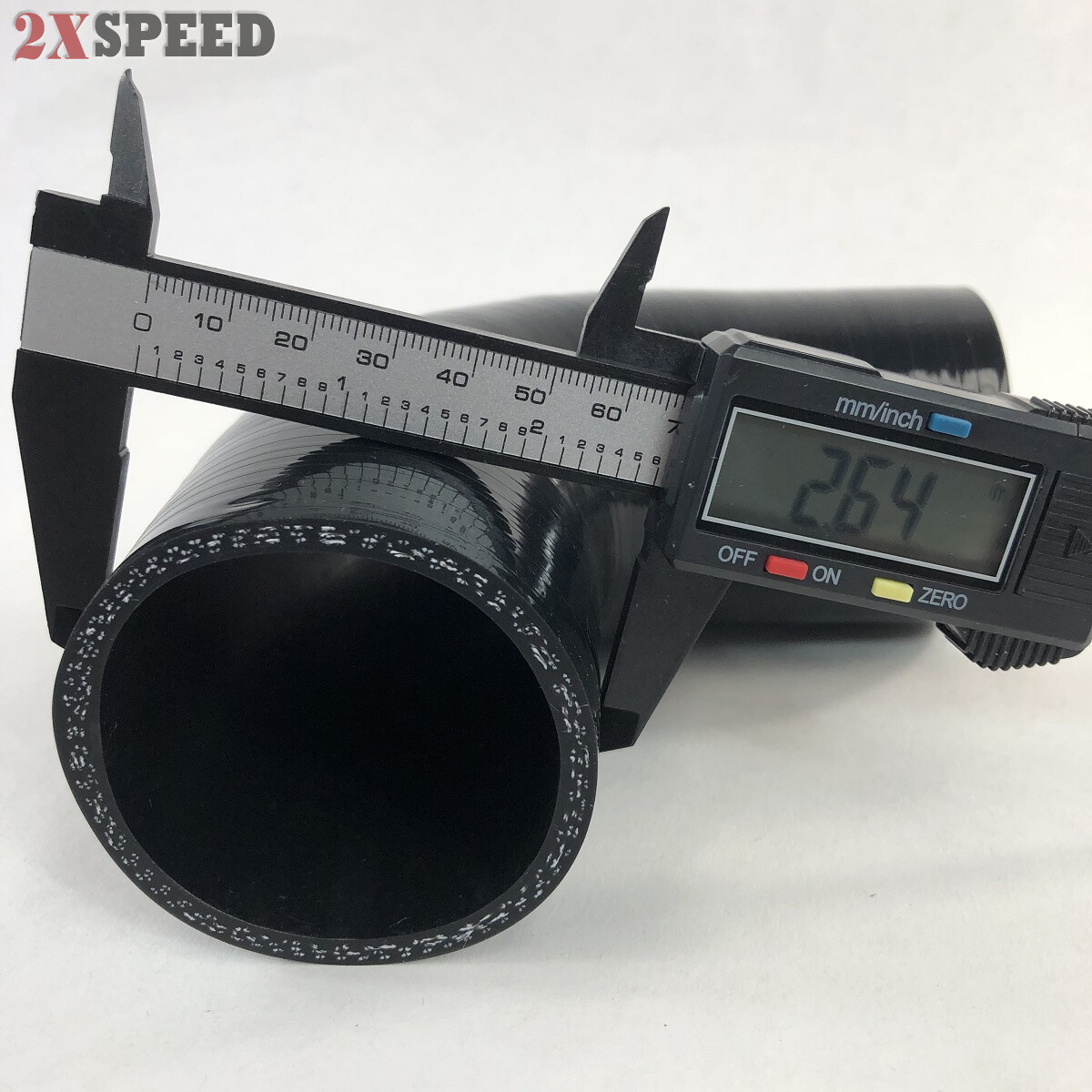 EMUSA 2.25" Black 90 Degree Silicone hose Coupler 4 layer polyester high