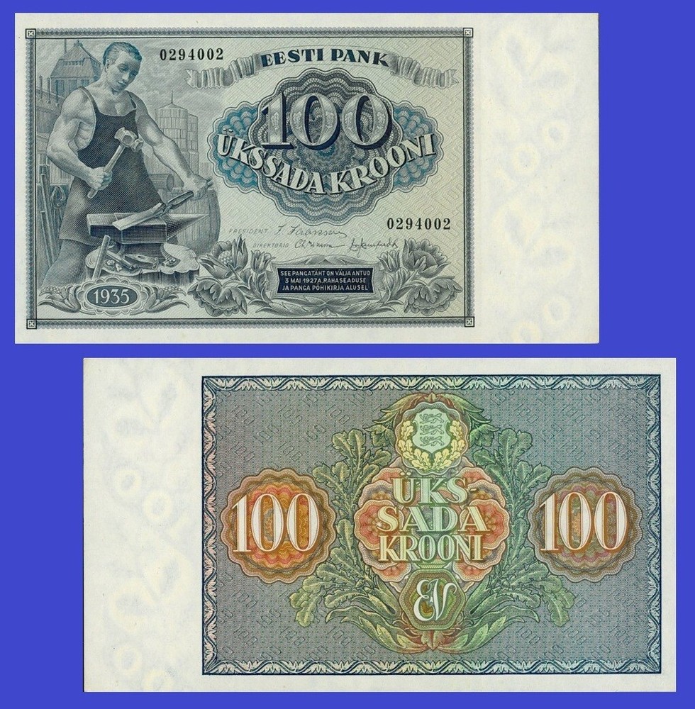 ESTONIA 100 Krooni 1935 - Copy