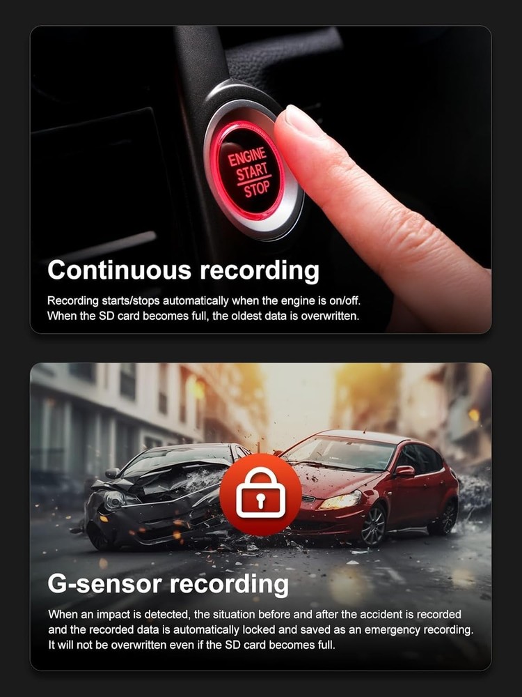 P1 Dash Cam - Loop Recording, Easy App Control, Full HD Safety Solution