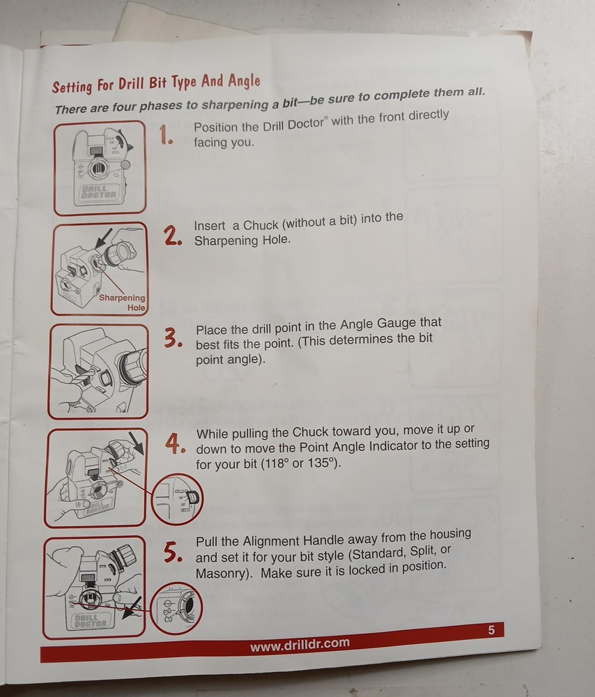 Drill Doctor DD500 Tradesman Drill Bit Sharpener Machine Incomplete PLEASE READ