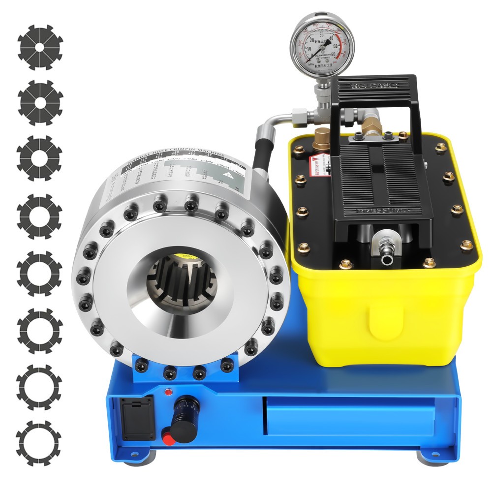 Pneumatic Hydraulic Hose Crimper High Pressure Hose Clamping Machine 40Mpa 8 Die
