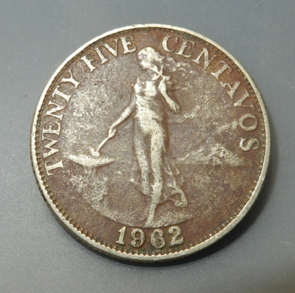 1962 Philippines 25 Centavos coin
