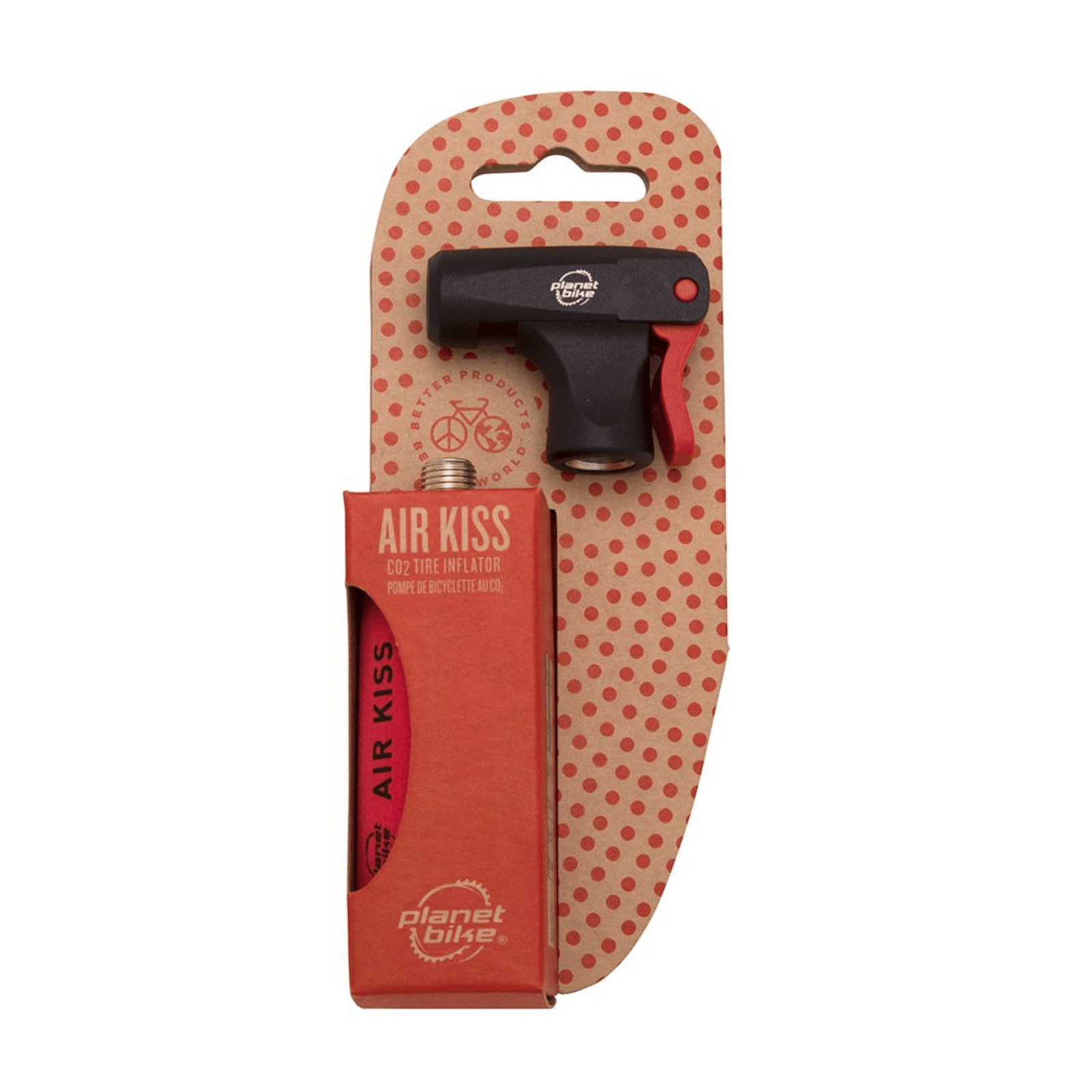 Planet Bike 1023 Air Kiss Portable CO2 Bike Tire Inflator for Presta or Schrader