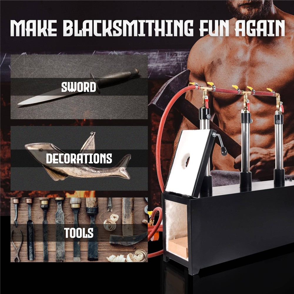 Propane Forge Propane Knife Forge Three Burner w/2 door Large Capacity