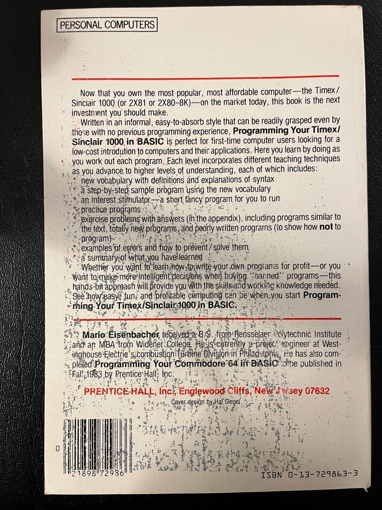BOOK - Programming Your Timex/Sinclair 1000 in BASIC