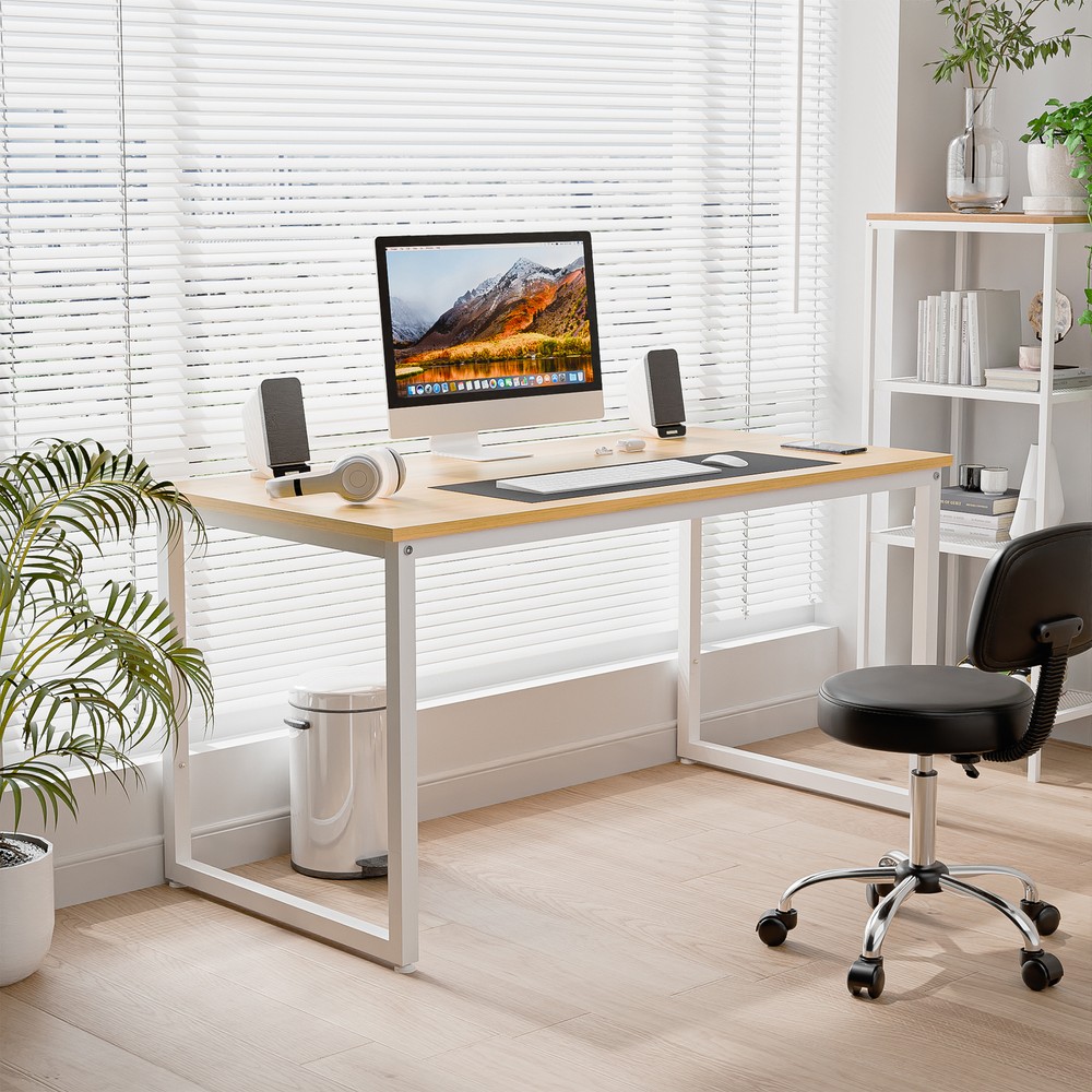 Writing Desk Natural 47" Computer Espresso Style Study Office Desk Corner Table
