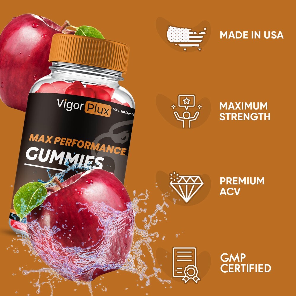 Vigor Plux Gummies for Men, VigorPlux Advanced High Potency Formula (1 Pack)
