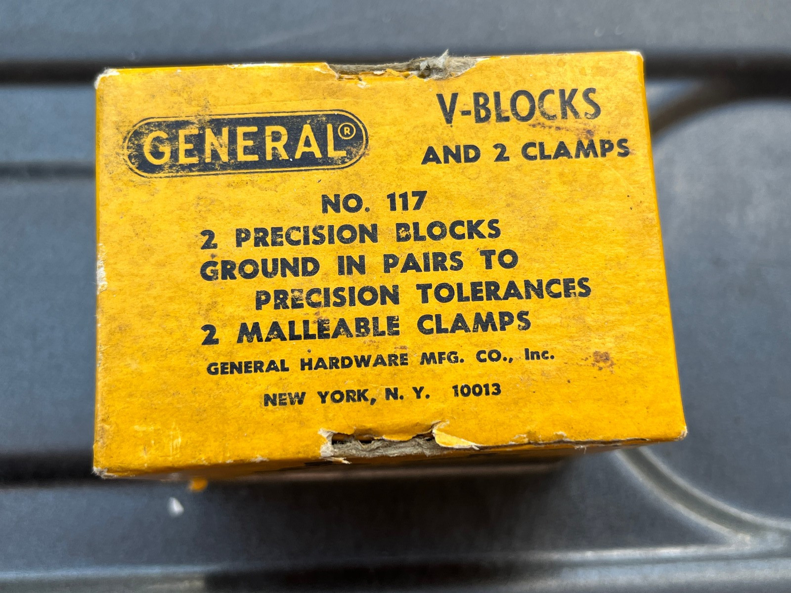 Vintage GENERAL USA #117 V-Block Pair w/2 Clamps