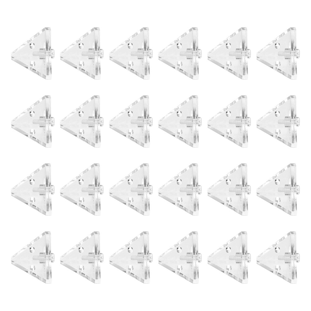 24pcs acrylic corner bracket, triangle angle connector with screws for