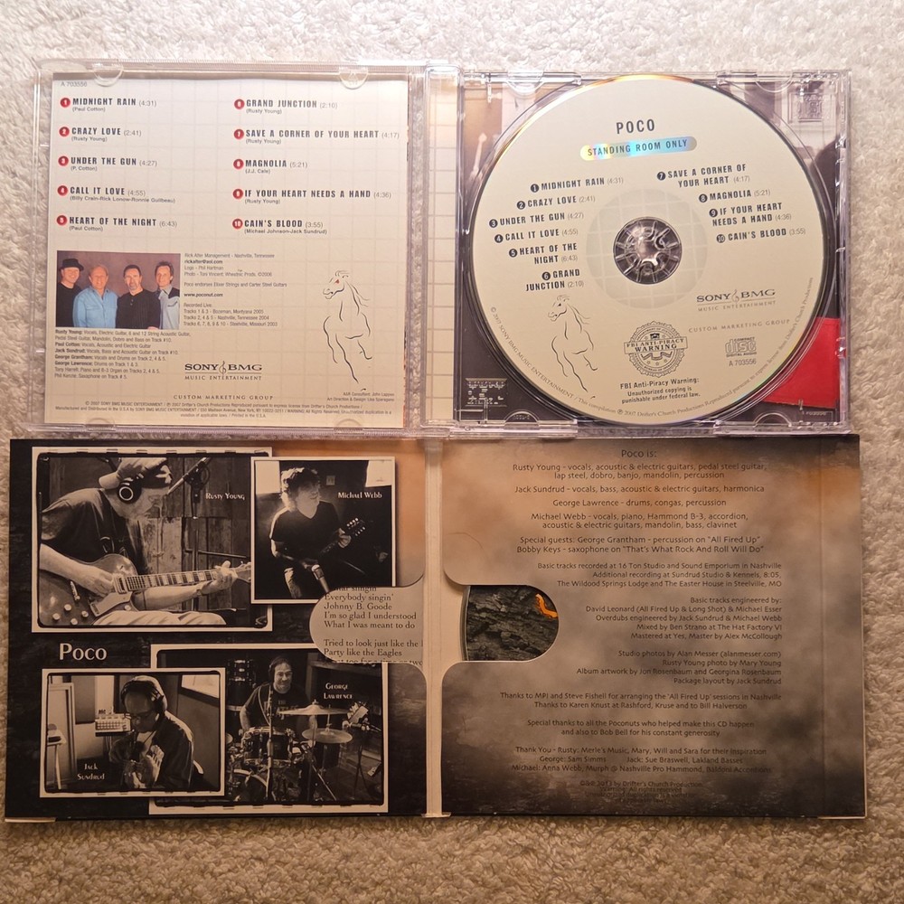 Poco All Fired Up Signed CD & Booklet, Standing Room Only CD Original