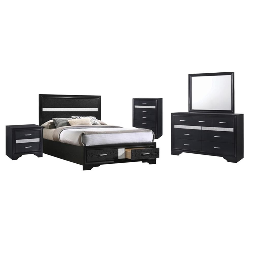 Miranda 5-piece Full Bedroom Set Black