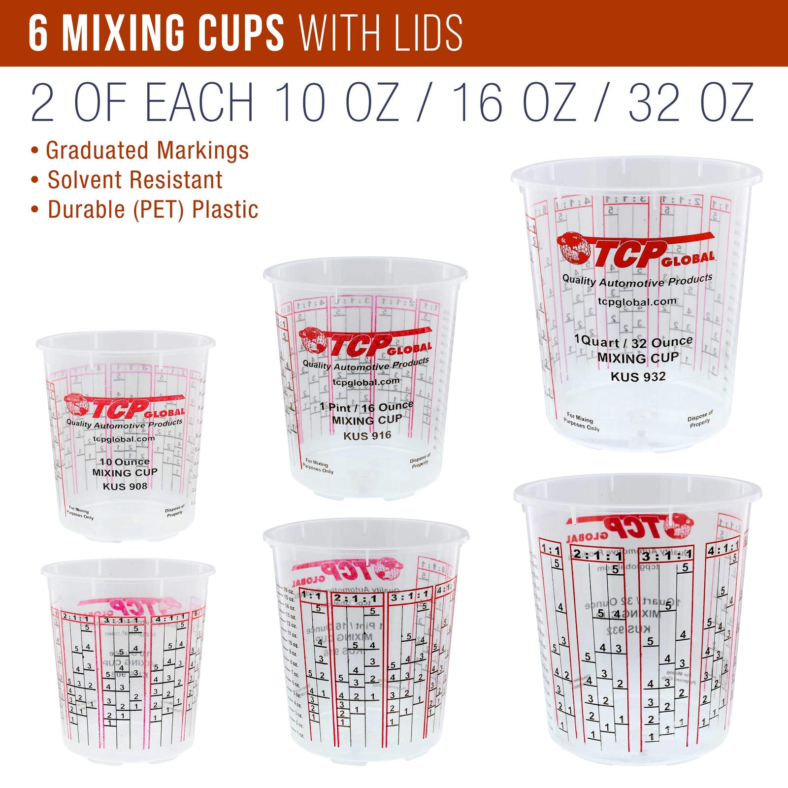 Paint Mixing Kit Mixing Cups, Lids, Sticks, Paddles, Strainers, Can Opener
