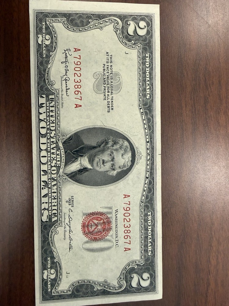 (3) Uncirculated Consecutive Red Label 1953 $2 Error Bills