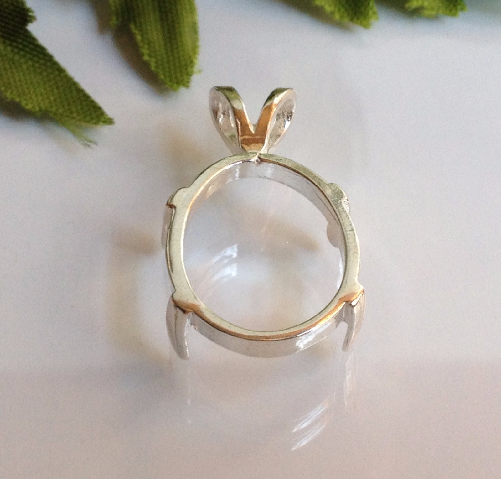 Sterling Silver Oval Cabochon Pre-Notched Pendant Setting (6x4-22x10mm)