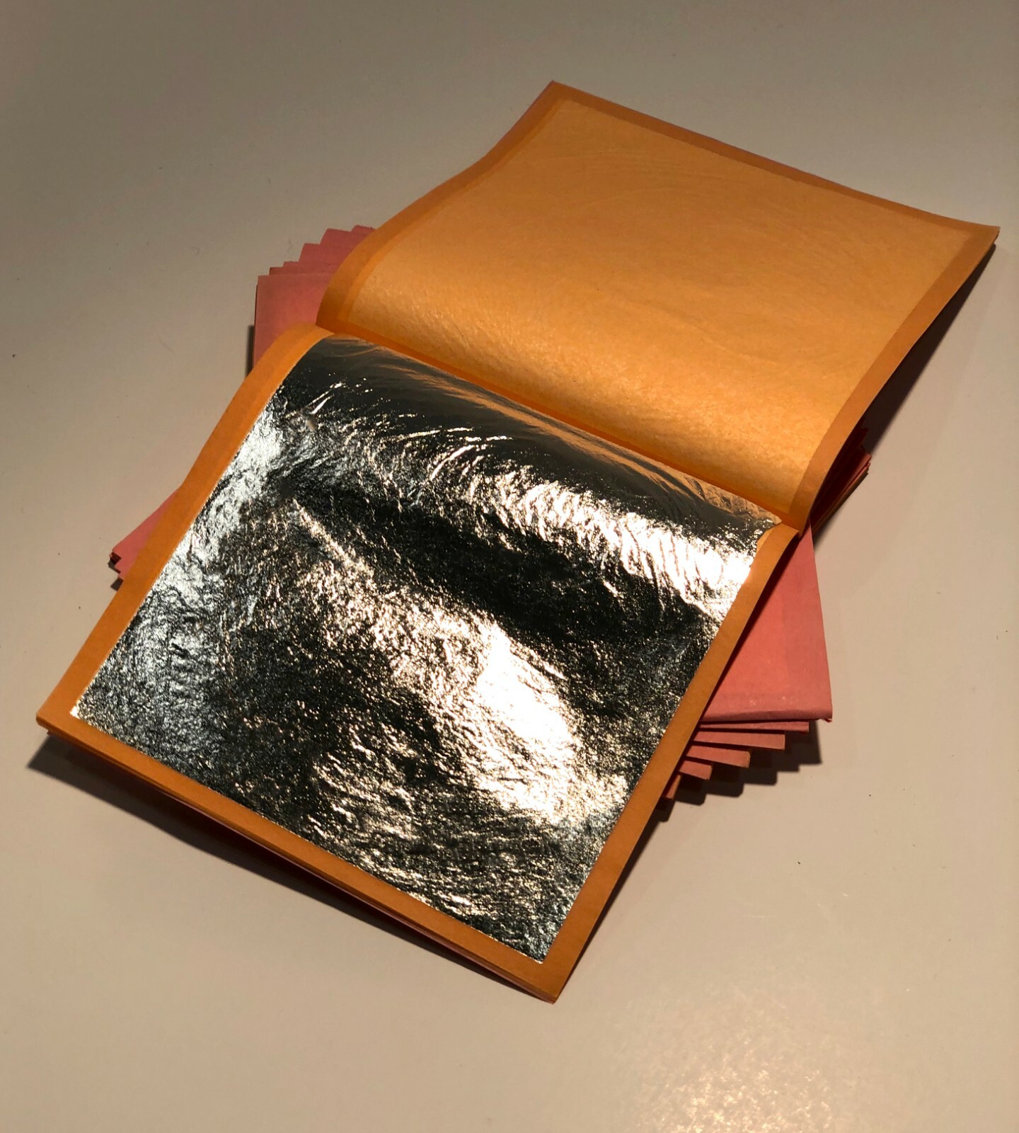Pure Genuine Silver Leaf (400g)  25 Sheets 3 3/4" x 3 3/4" 9 1/2 cm x 9 1/2 cm