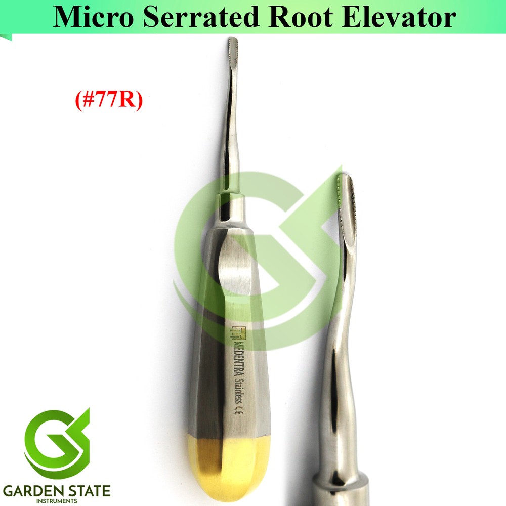 Dental Root Luxating Elevators 3Pcs Cryer Left + Right Serrated 77R Elevator