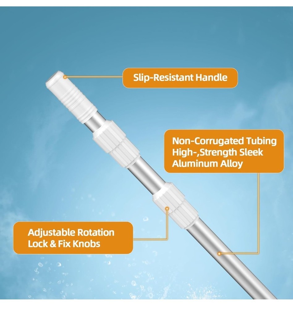 12 Foot Adjustable Telescopic Pool Pole