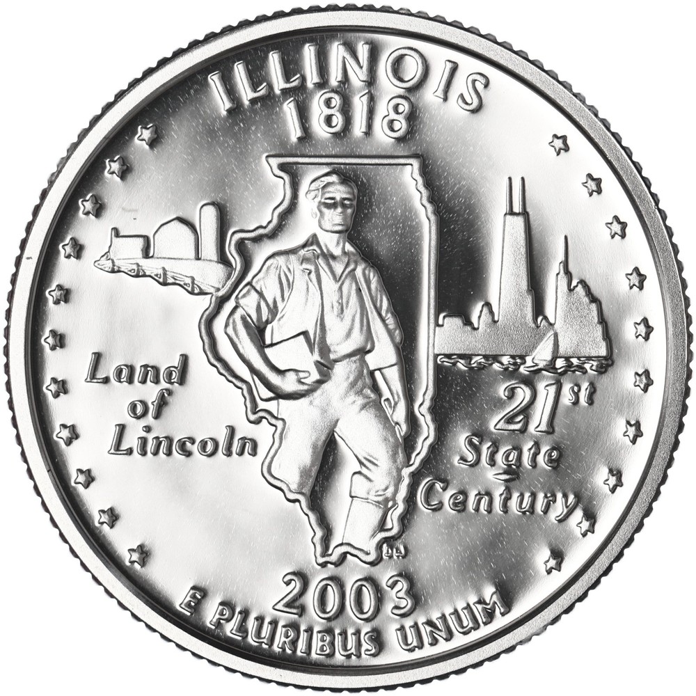 2003 S State Quarter Illinois Gem DCam Proof CN-Clad