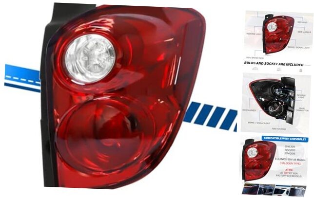 Tail Light Assembly Compatible with Chevy Equinox 2010 2011 2012 2013 2014