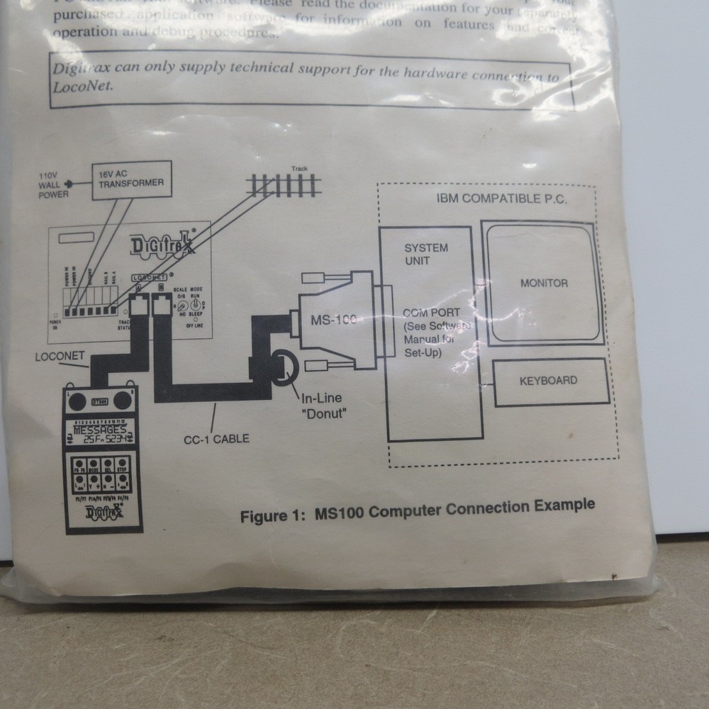 Digitrax MS100 PC Computer Interface - LocoNet IBM compatible Interface. New!