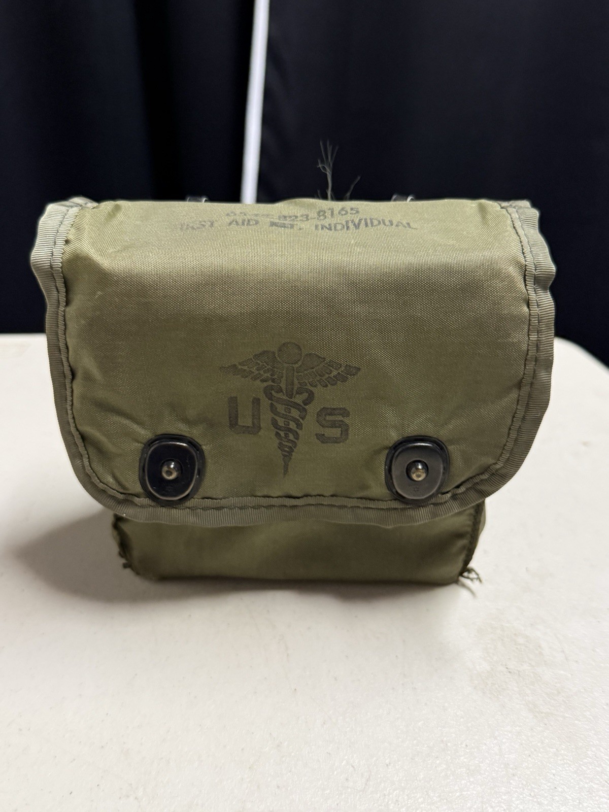 Vintage US Army Military First Aid Kit Individual US Contents Pouch Case