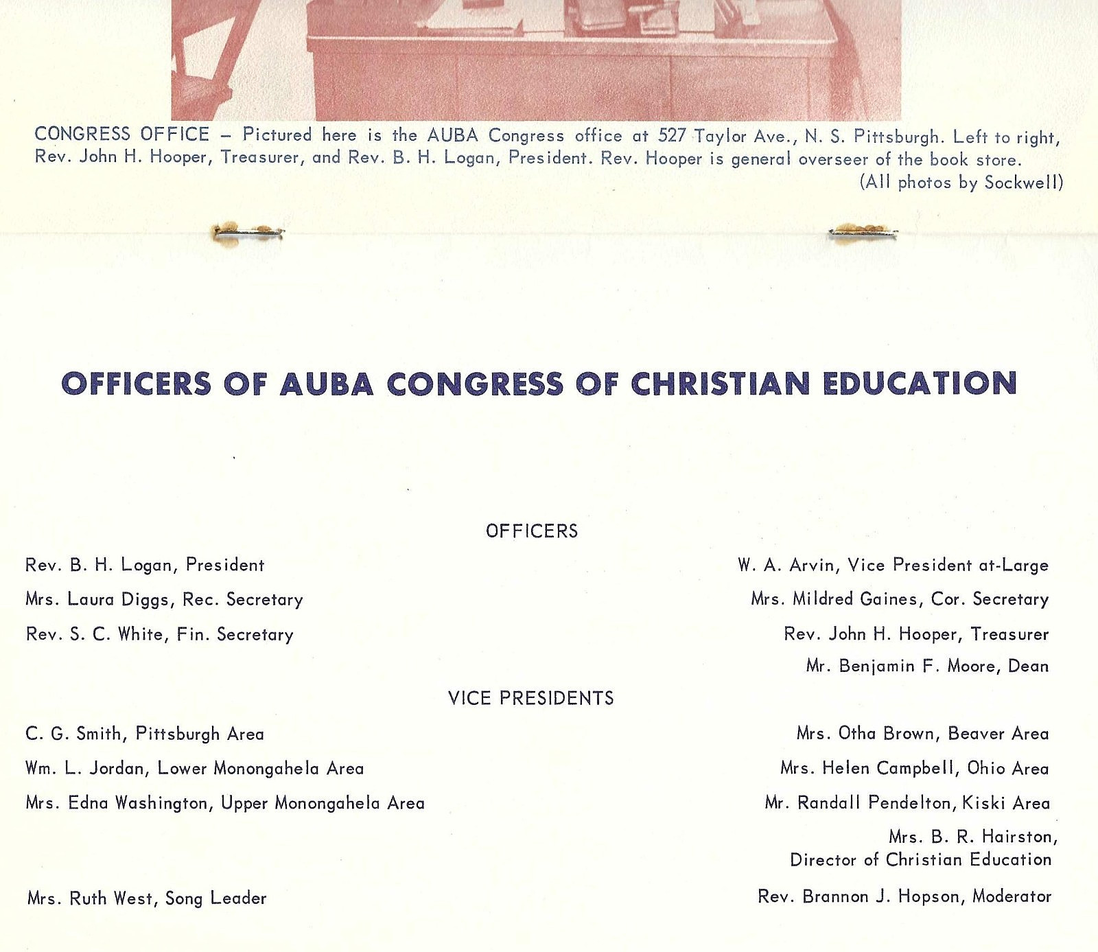 1960s AUBA~Allegheny Union Baptist Assoc.~African American Circular~Pittsburgh