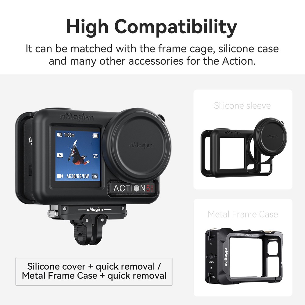 Metal Quick Release Mount Dual Interface Base for DJI Osmo 360/Action5/4/3